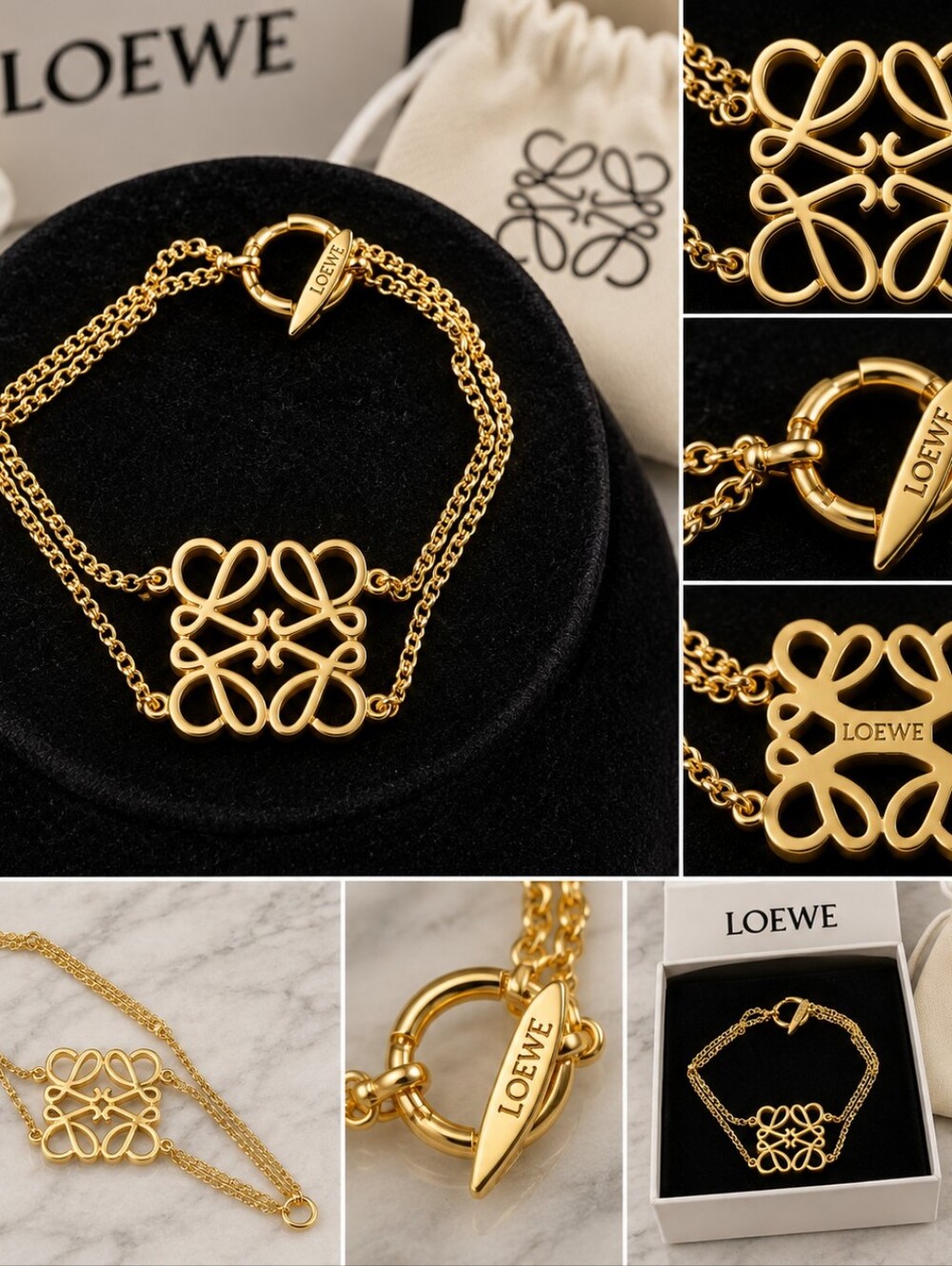 18kgp Loewe Gold Floral Link Bracelet - Women Jewelry